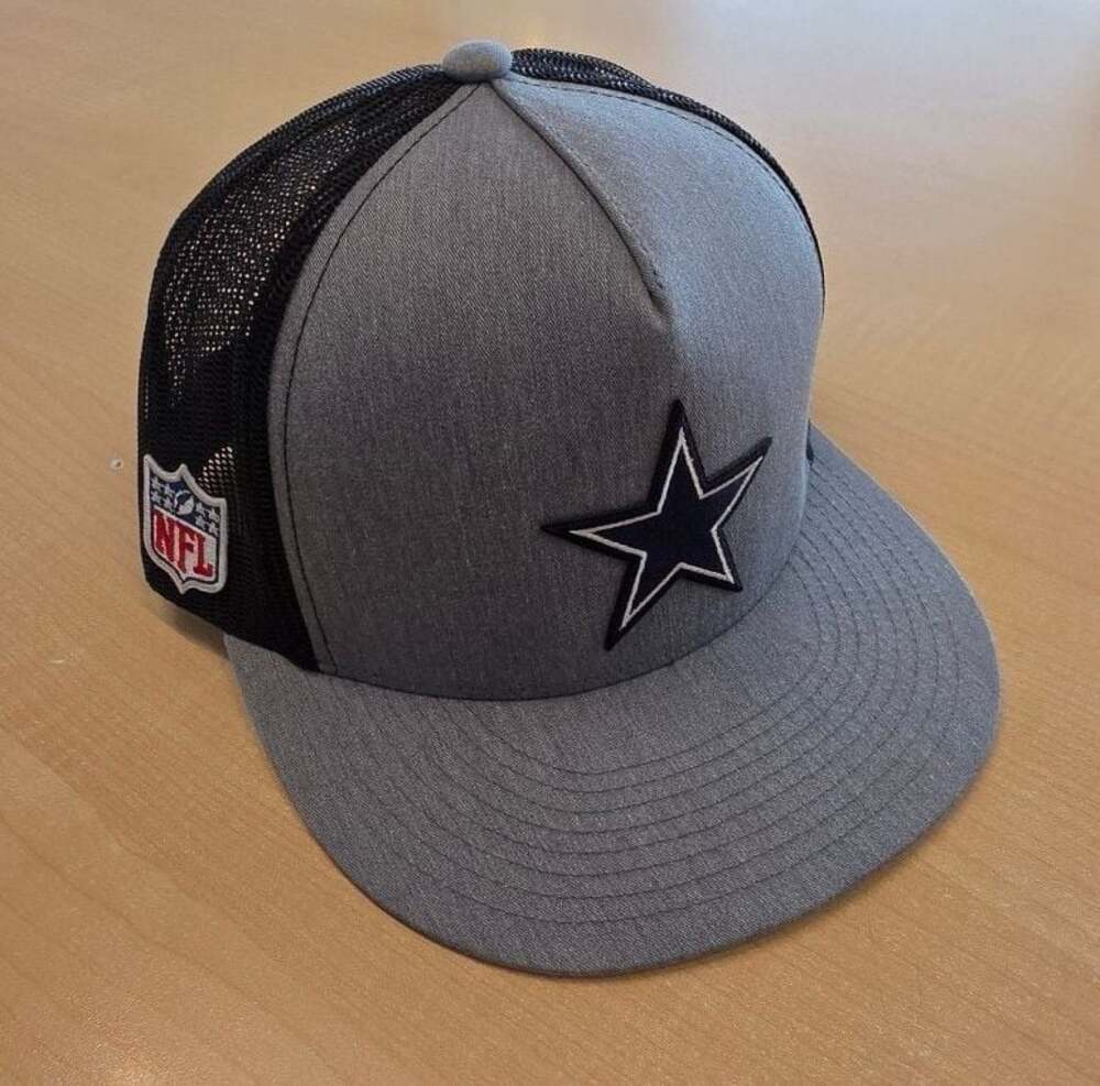 The Classics Yupoong Dallas Cowboys Heather Grey Black Mesh Trucker Snapback Hat